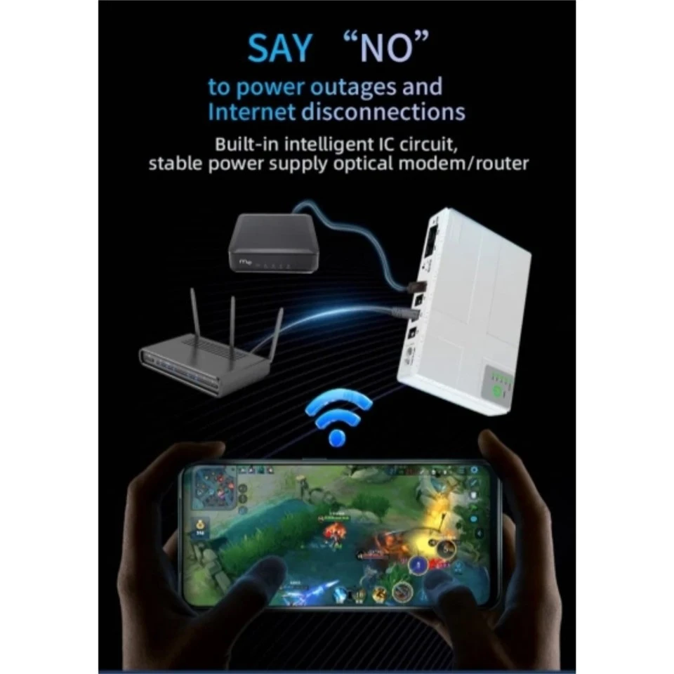 Mini DC UPS Power Backup Supply For WiFi Router Security Camera Electric Bank high quality